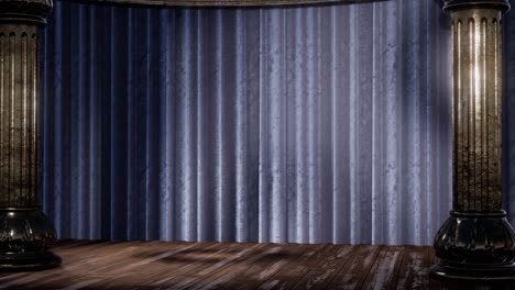 stage curtain with light and shadow