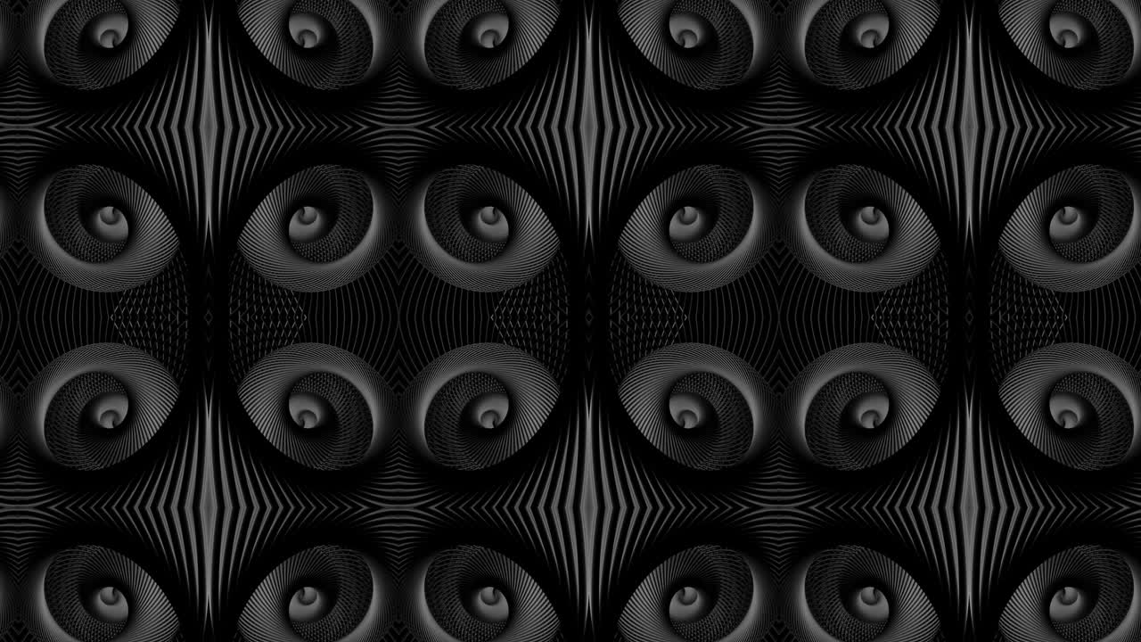 fondo simétrico abstracto en bucle, elementos 3d se encienden como bombillas con luz de neón multicolor. bg para espectáculos o eventos, exposiciones, festivales o conciertos, videos musicales, bucle vj para clubes nocturnos.