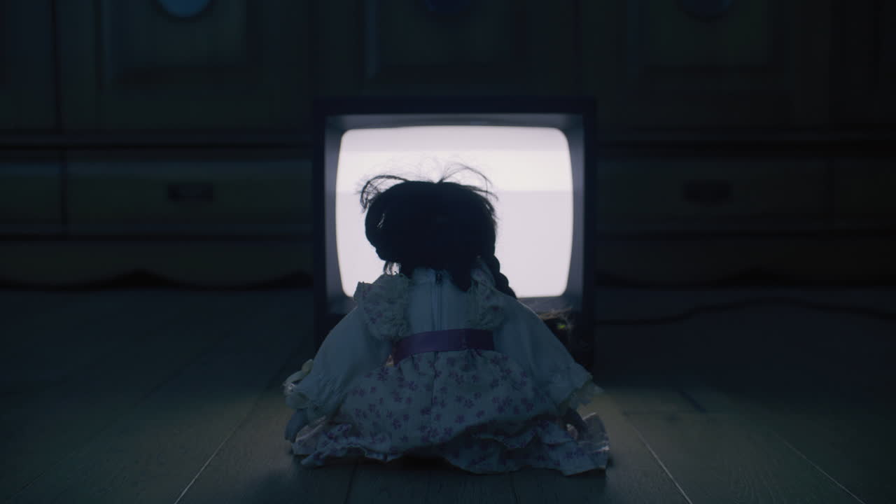Creepy Doll Watching TV