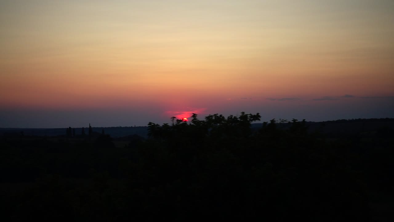 Sunset over the field