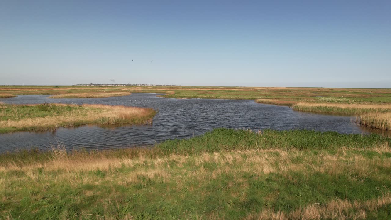 Piccole lagune vicino alla Marina di Tollesbury nell'Essex, Regno Unito