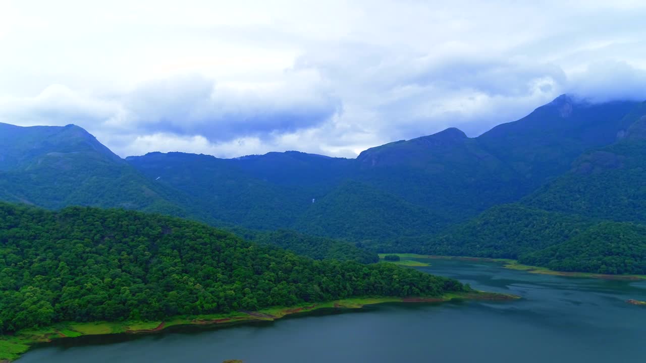 Beautiful view of Nelliyampathy mountains and Pothundi Dam in Palakkad, Kerala, India