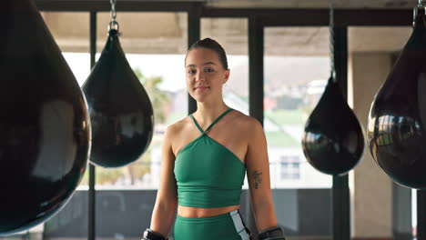Woman,-boxer-and-portrait-smile-for-fitness