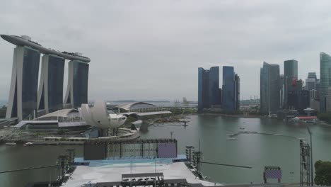 singapore marina bay skyline with event stage
