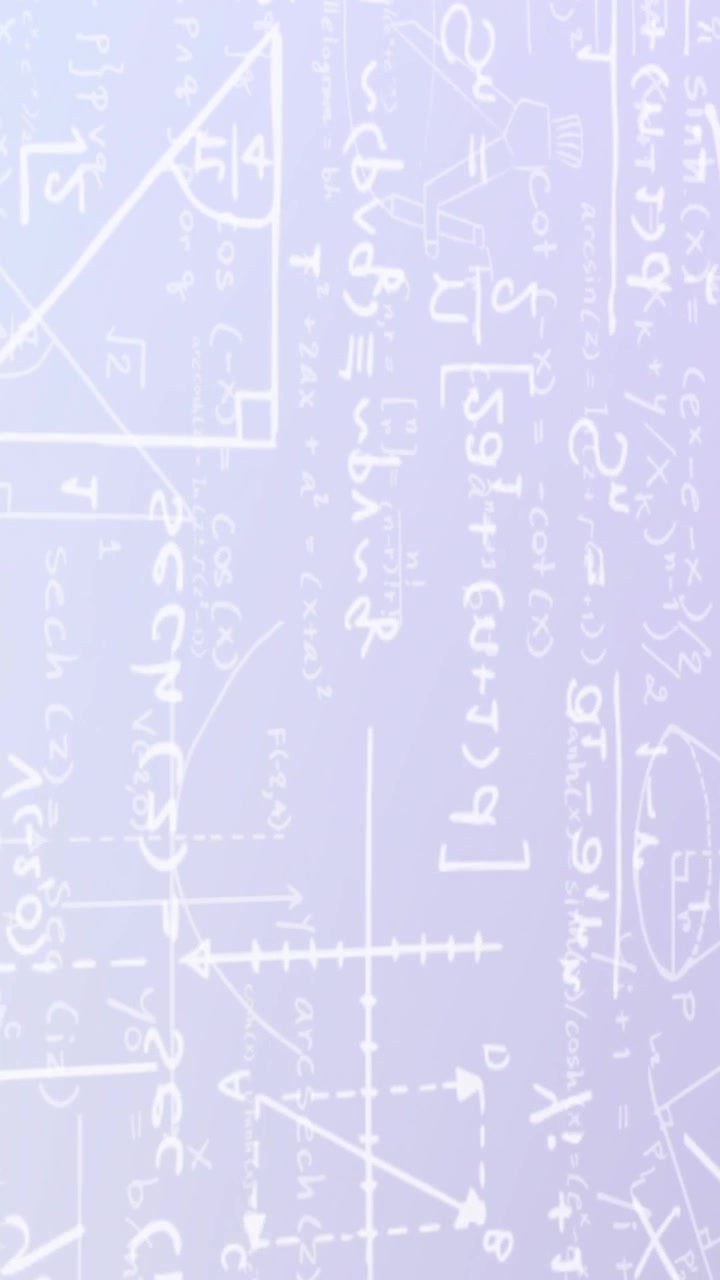 Animazione di strati di equazioni matematiche su sfondo lilla