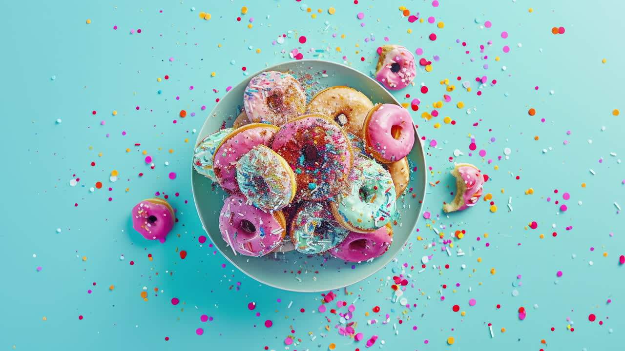 Ai generated doughnuts Free Stock Video Footage