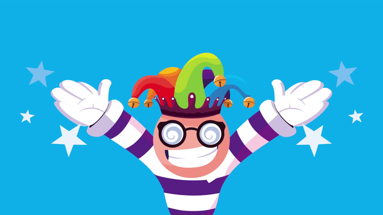 우스스러운 조롱거리가 조롱거리 모자를 입고