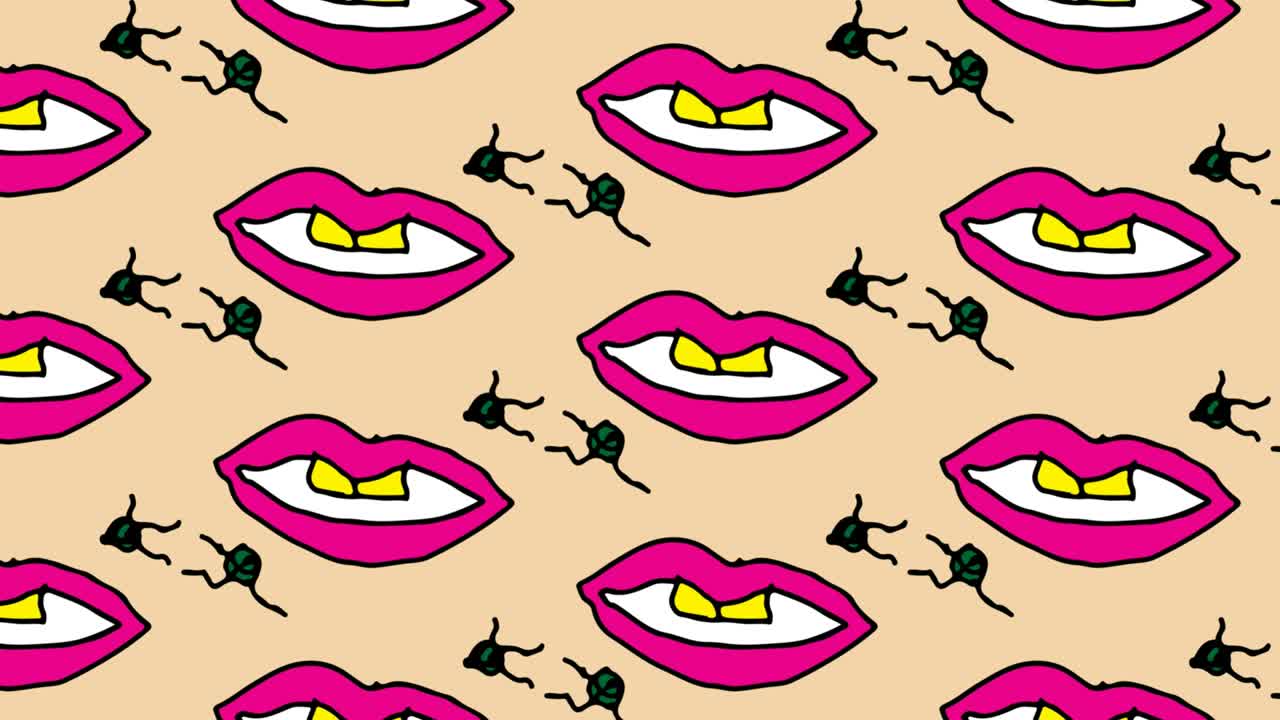 niños dibujando arte pop fondo sin costuras con tema de labios