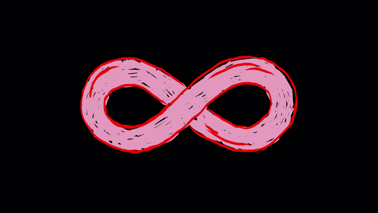 Animated Hand-Drawn Pink Infinity Symbol on Black Background