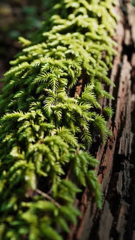 moss growing on a fallen log