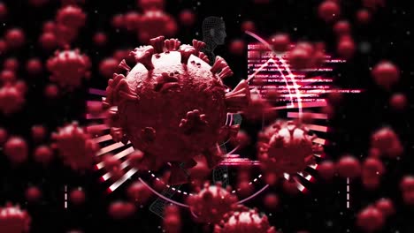 Animation-Von-Coronavirus-Zellen-über-Die-Datenverarbeitung