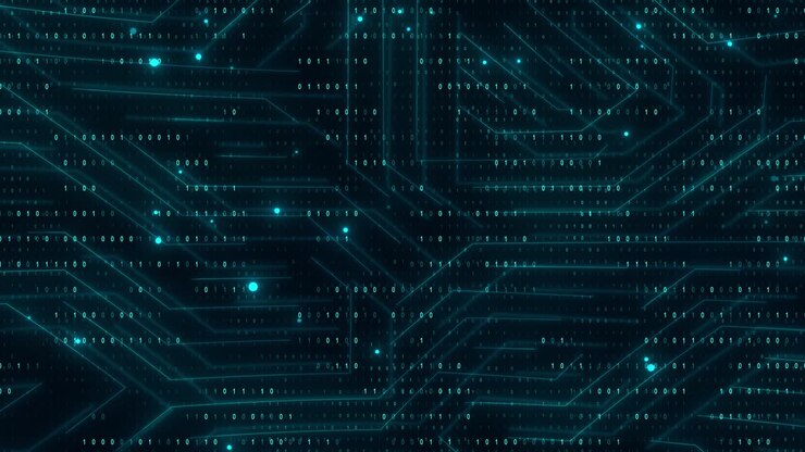 Sfondo di tecnologia digitale, circuito stampato, dati in movimento, CPU, alta tecnologia, intelligenza artificiale AI