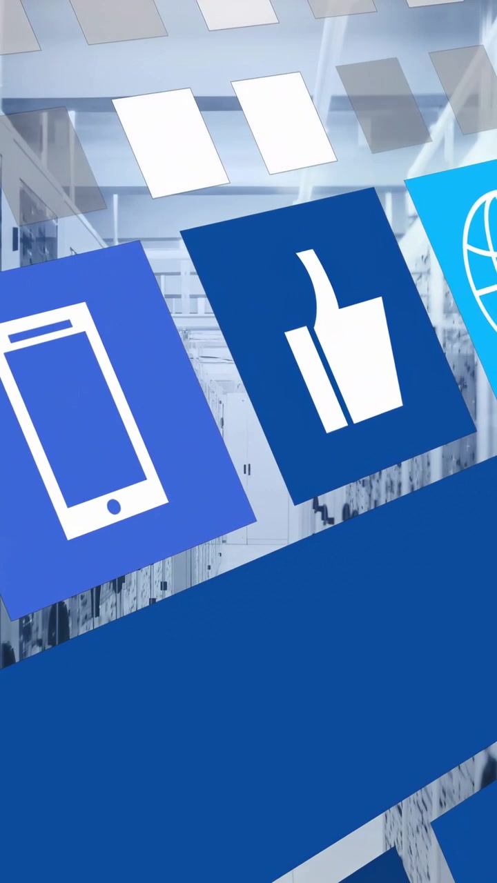 Vertical video: Bell entering left, tiles sliding diagonal racks, showing phone cloud mail for tech