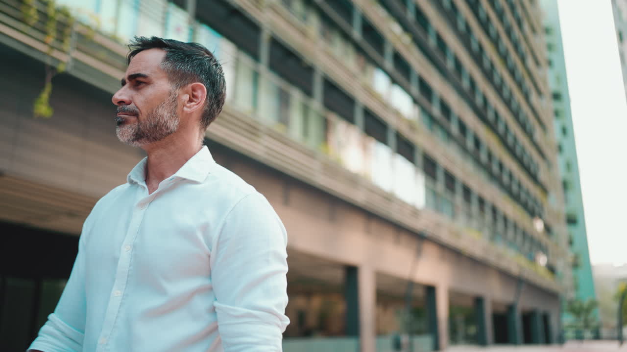 Professional man in urban office building