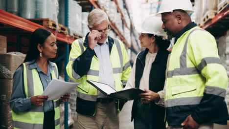 warehouse team inspecting inventory