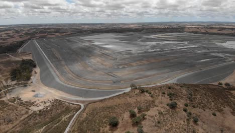 water supply infrastructure in countryside of monte perreiro, portugal - aerial