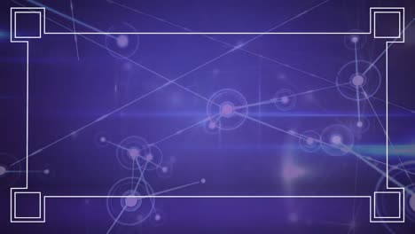 Animation of network of connections over network of glowing network of connections