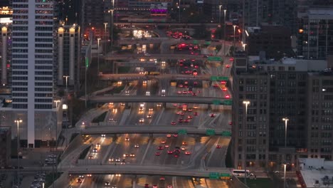 chicago rush hour traffic aerial view