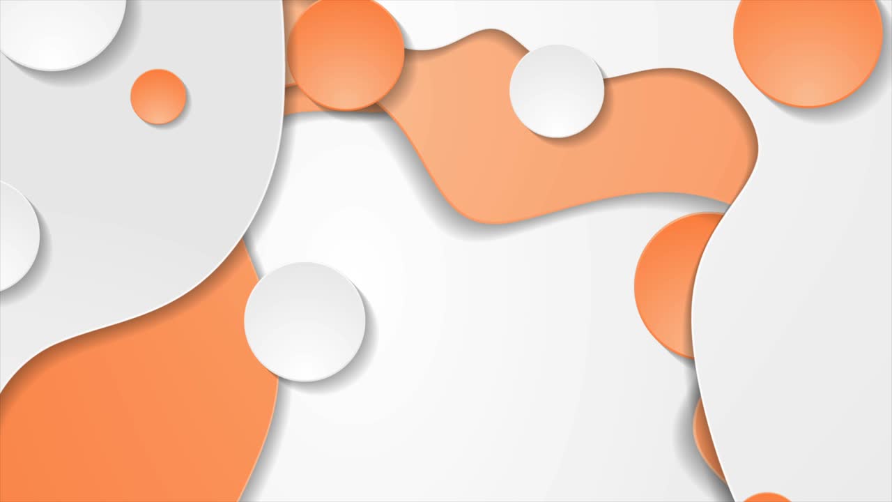Orange and white abstract wavy corporate motion background