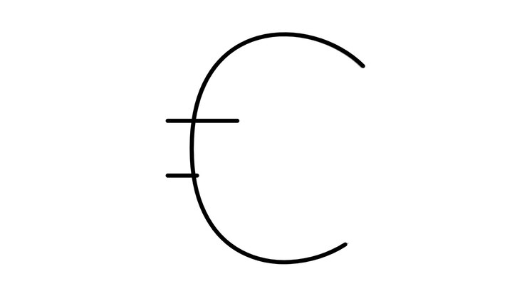 Disegno animato del simbolo della valuta Euro