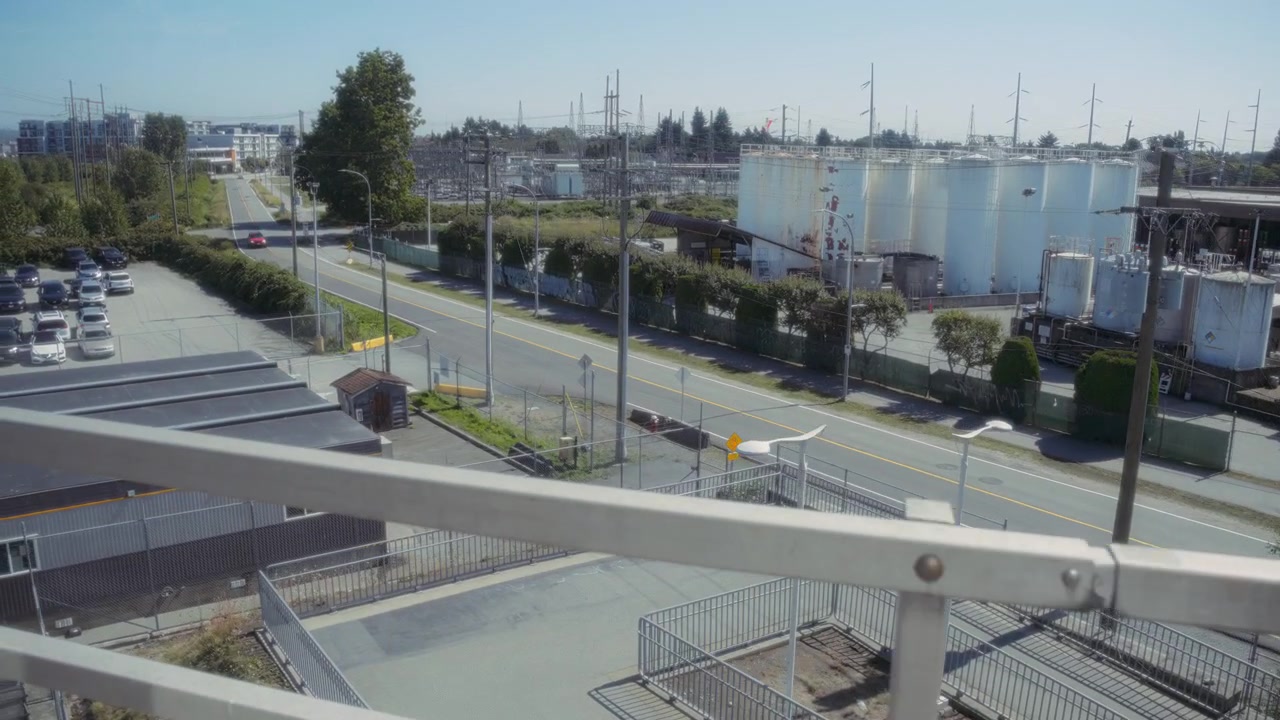 Pasando por la zona industrial de la ciudad de Vancouver