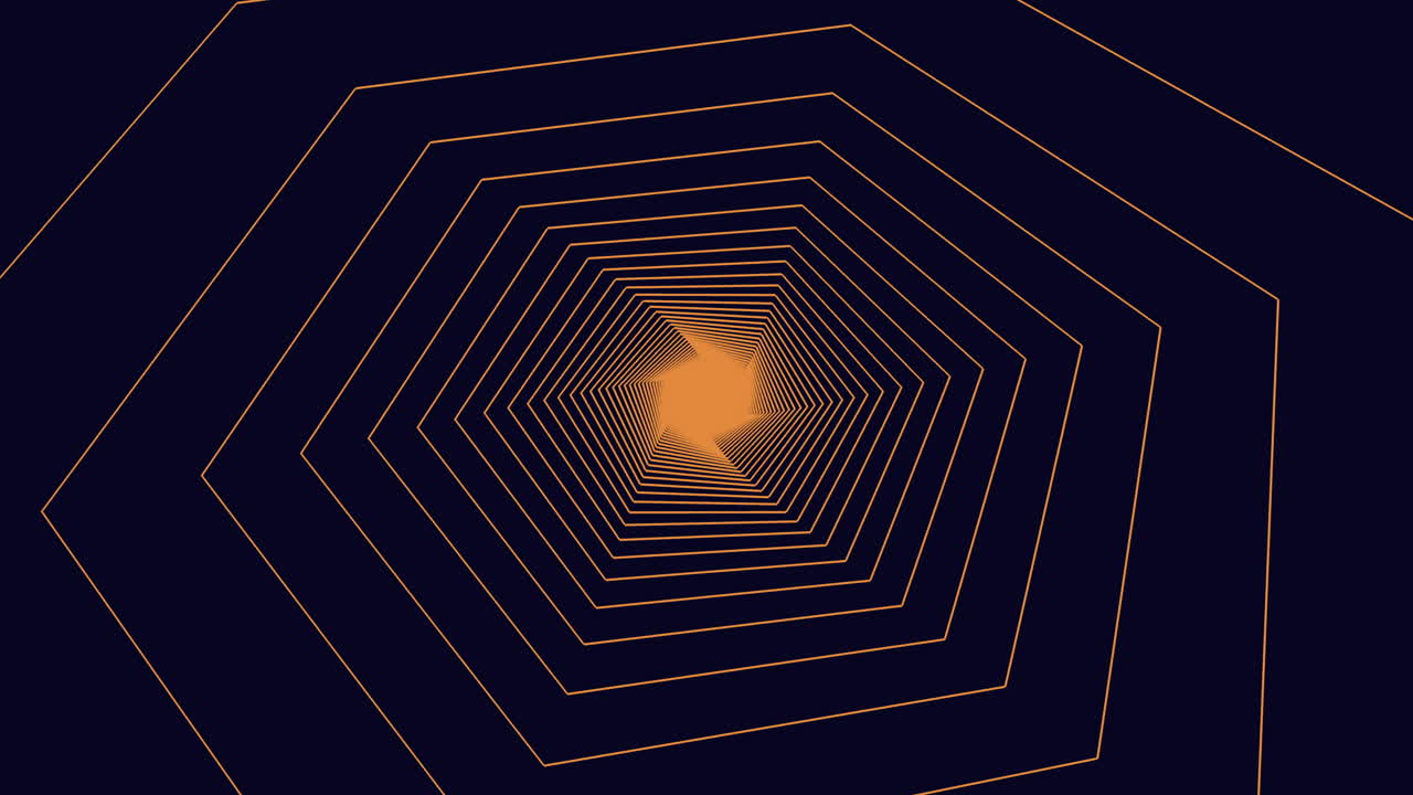 중앙에 반이는 빛이 있는 화려한 3d 나선형 터널