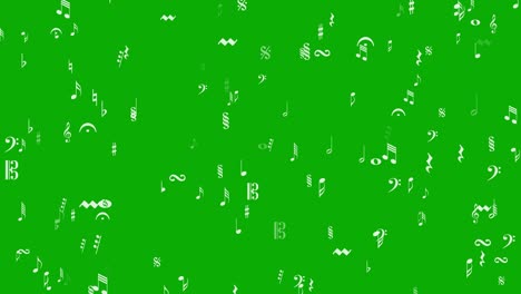 musical symbols motion graphics with green screen background