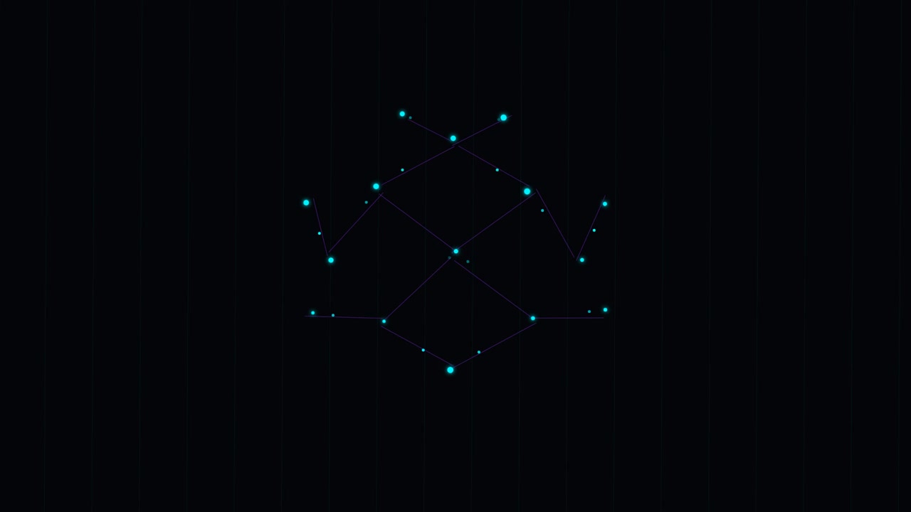 Abstract Geometric Constellation Animation with Glowing Nodes