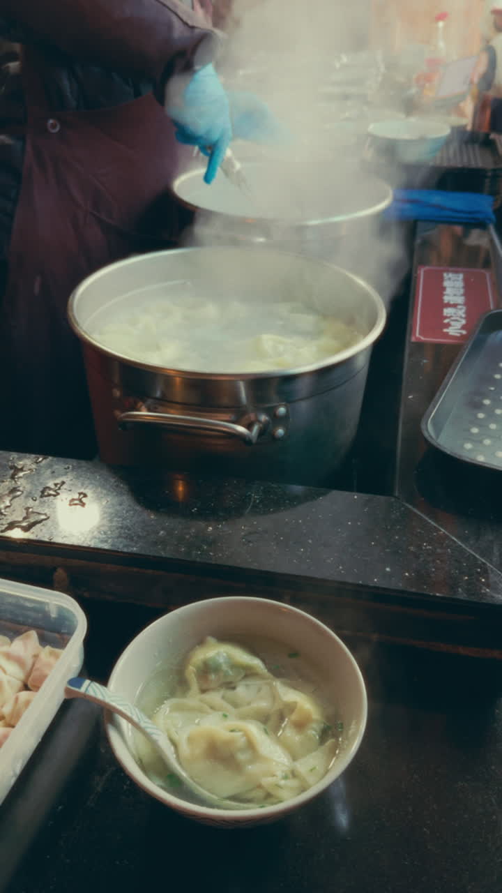 Preparing Delicious Street Food Dumplings