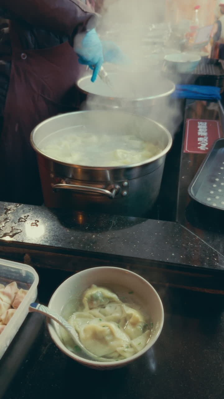 Preparing Delicious Street Food Dumplings