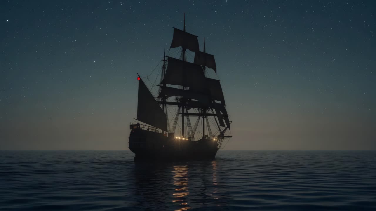 Sailing Ship at Night