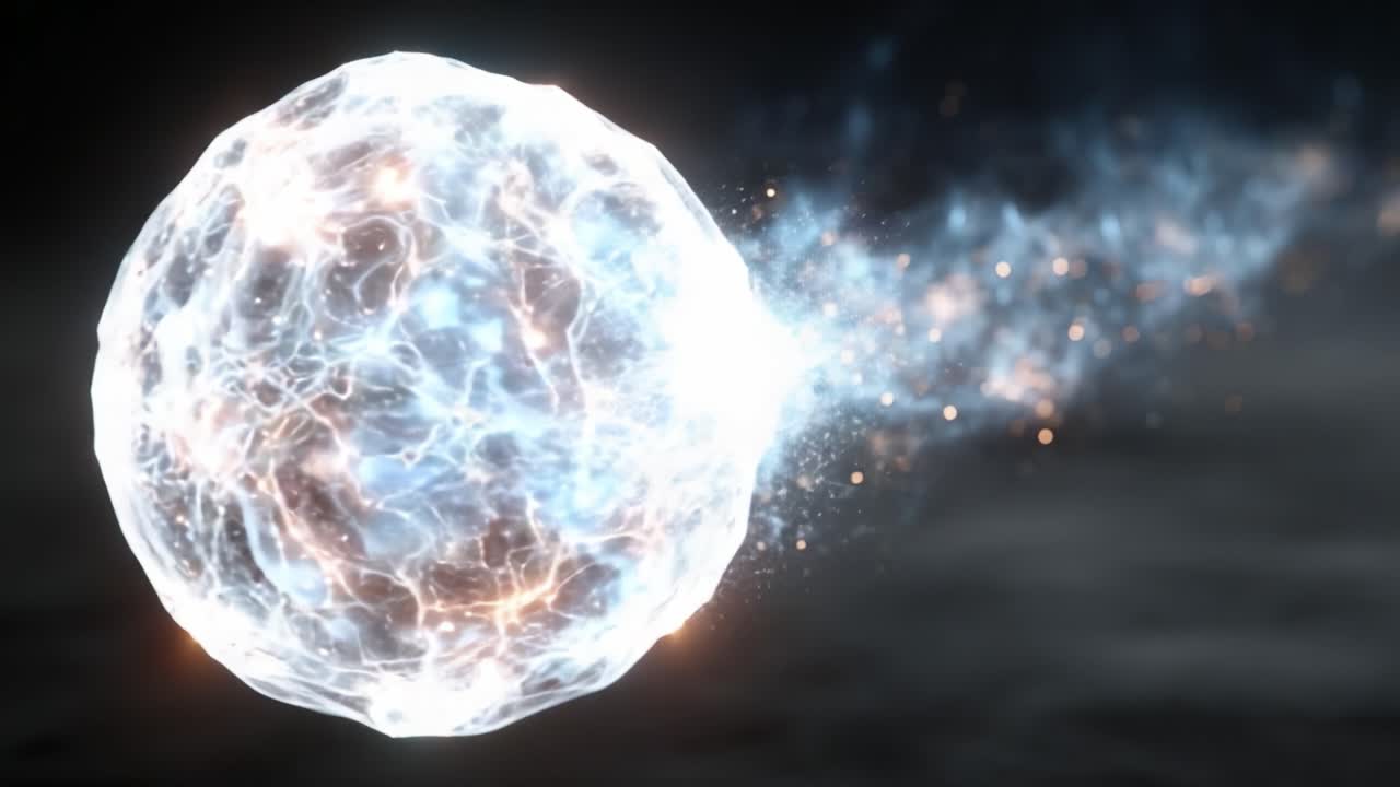 Upea visuaalinen esitys energisestä kosmisesta pallosta, joka havainnollistaa avaruuden ja valon dynamiikkaa taivaankappaleessa. Koe kosmisen energian kauneus.