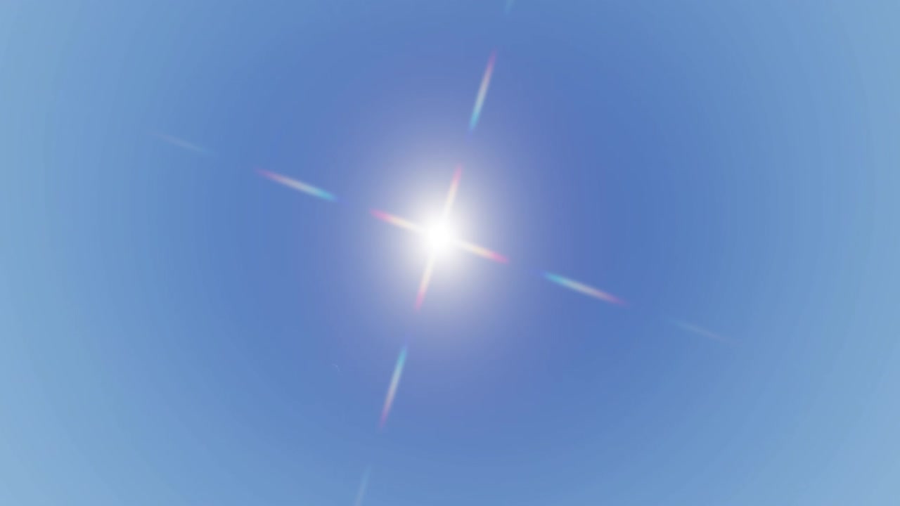 태양을 향해 나무를 바라보며, 회전하는 카메라 움직임, 알파 채널, 투명한 배경