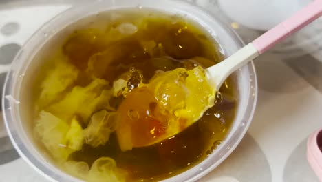 traditional chinese herbal peach gum dessert rich in collagen