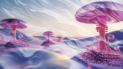 surreal fantasy mushroom landscape