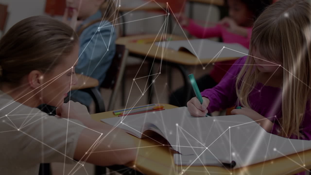 анимация сети связей по письменности женщин-учителей и школьниц