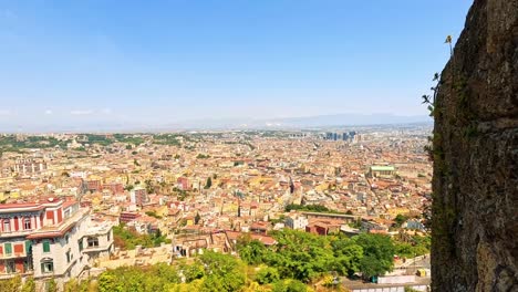 panoramic cityscape view from historic stone wall