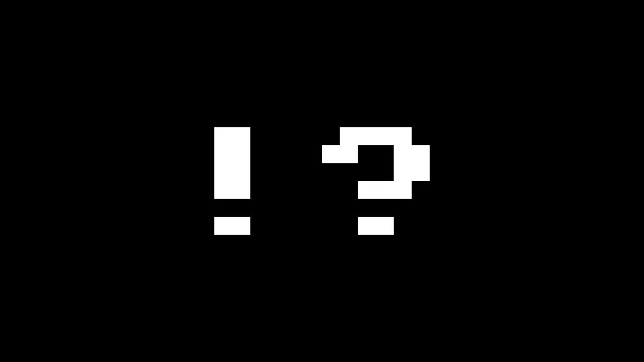 exclamation mark and question mark glitch icon animated.