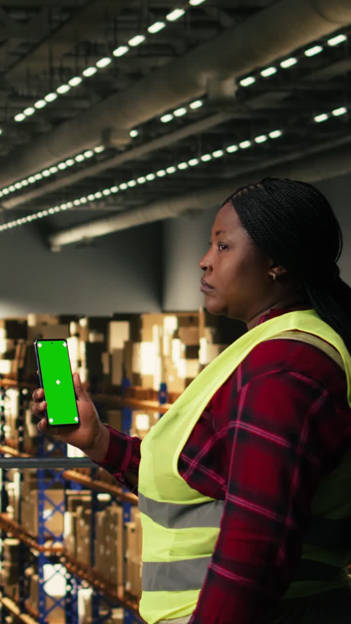 Vertical Video Close up of call center agent combining headset with AI technology