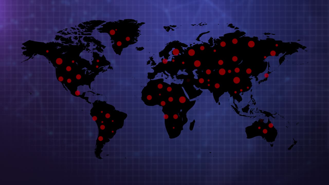 World Map Abstract Point spread virus in the world Loop Animation Background