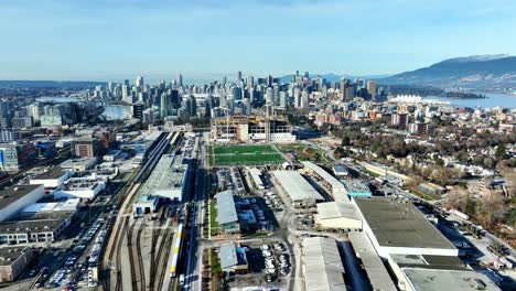 downtown vancouver cityscape seen from east side in british columbia, canada