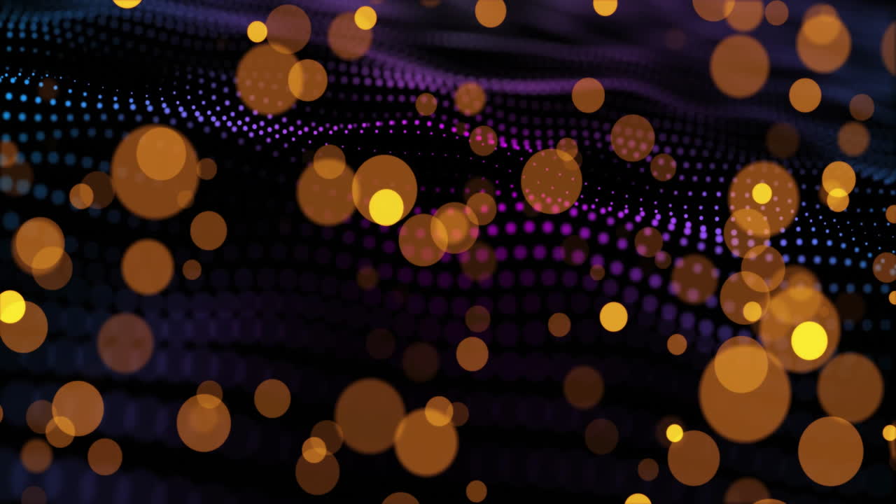 Animation of shapes and spots over black background