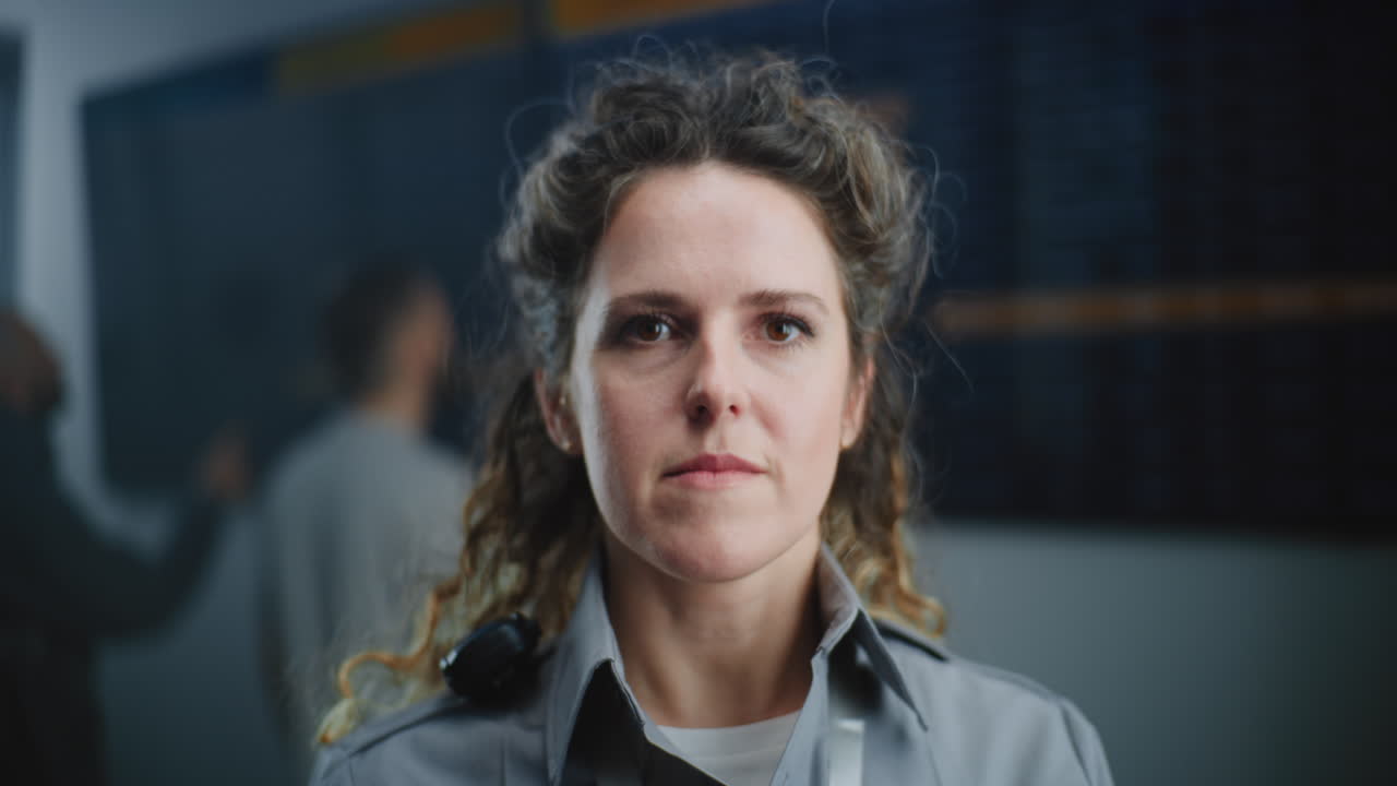 mujer oficial de seguridad