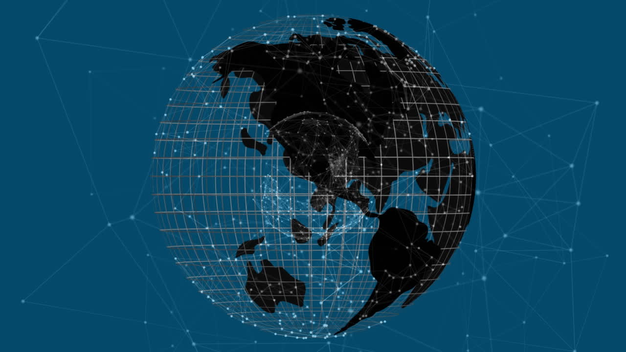 Animation of globe with network of connections