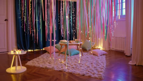 cozy movie night setup