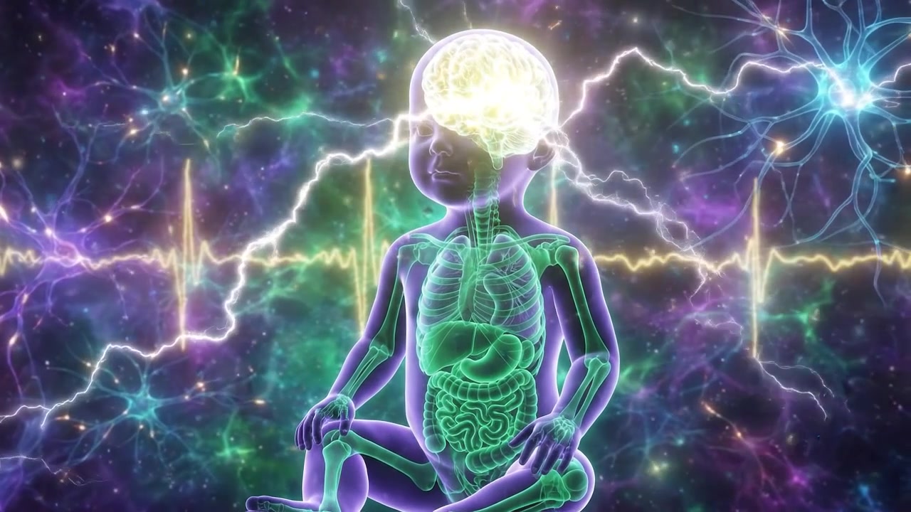 Visualizzazione astratta dello sviluppo cerebrale del neonato