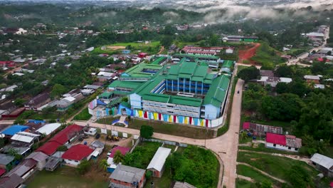 contamana, ucayali province, peru' - small town city on the amazon river jungle rainforest isolated