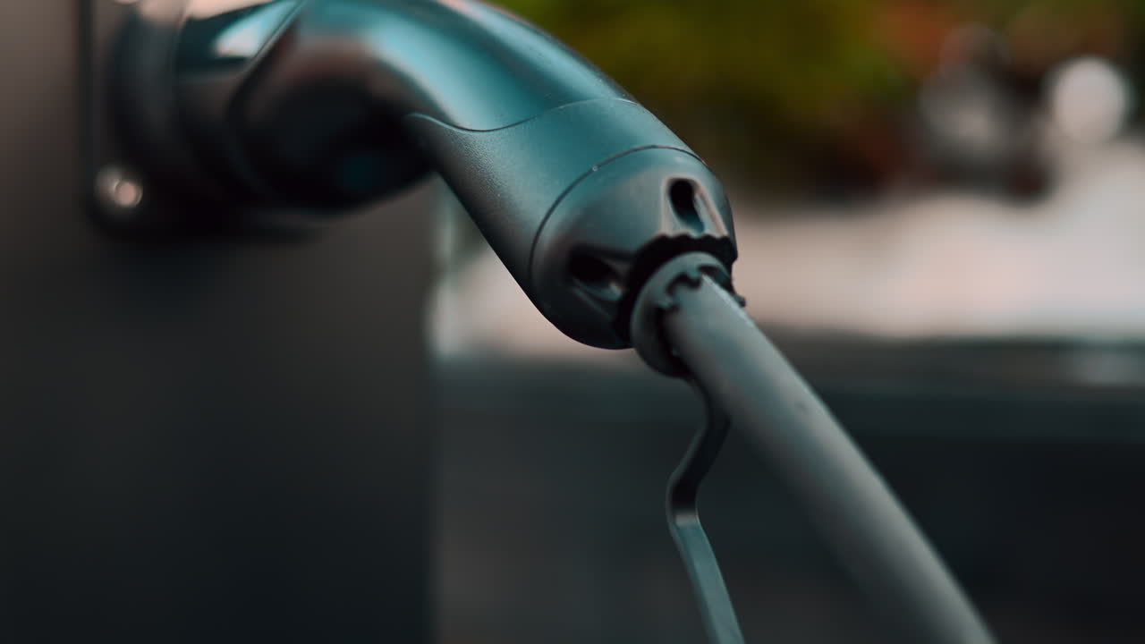 Electrical car charging station close up