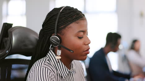 Black-woman,-telemarketing