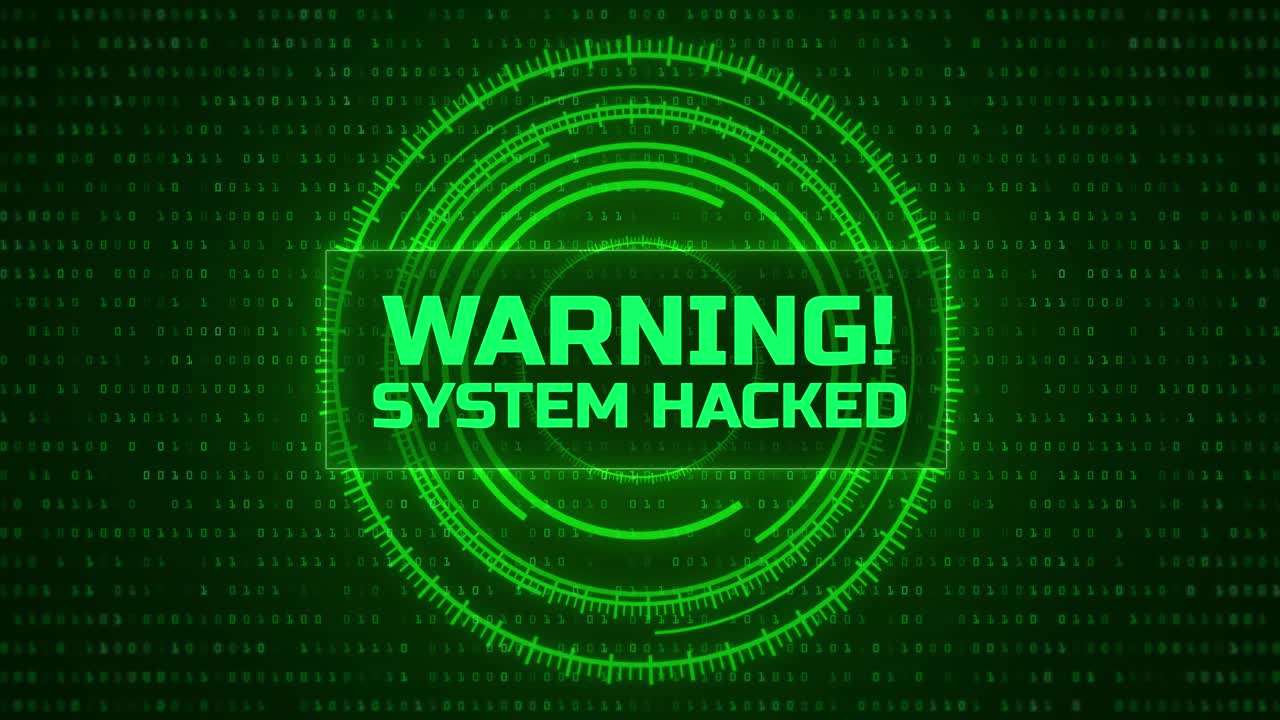 Advarsel om systemhacker. Advarsel om computerhacking og systemindbrud.